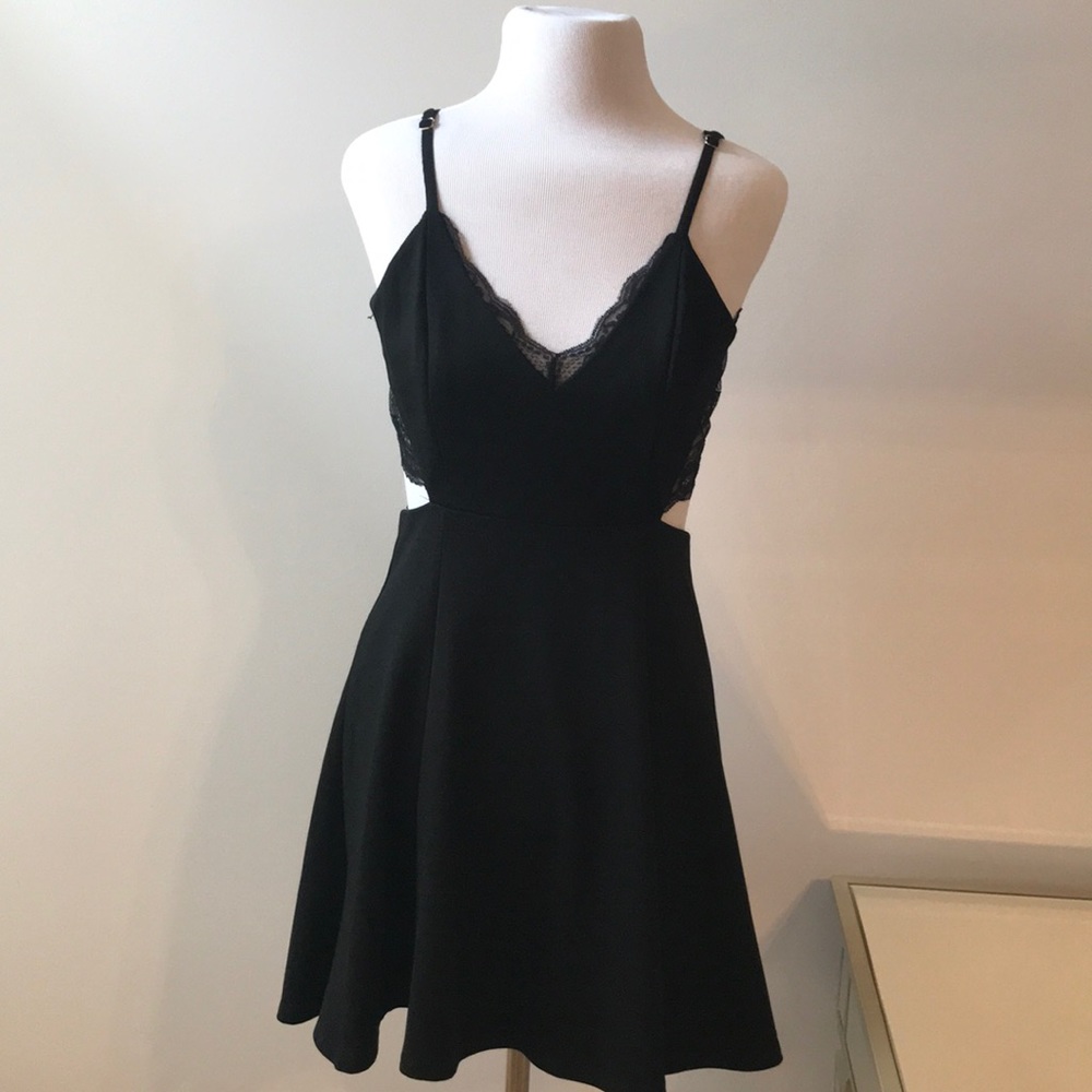 Black lace skater cocktail dress. Fits sizes 0-2